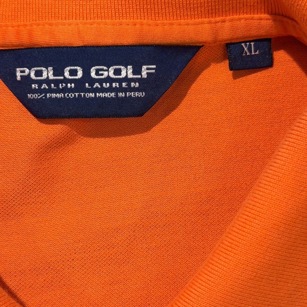 Ralph Lauren Polo Golf Shirt Long Sleeve Orange Sherbet Salmon Mens Size XL - Picture 2 of 9